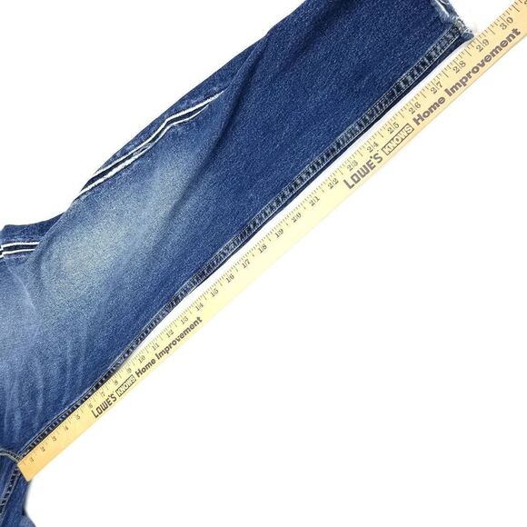 Levis CUSTOM 512 Slim Tapered Raw Hem Side Stripe Faded Denim Jeans Womens 10 - Picture 5 of 7